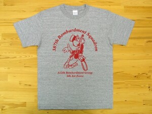 387th Bombardment Squadron 杢グレー 5.6oz 半袖Tシャツ 赤 XXXL 大きいサイズ ミリタリー 5th air force 312th bomb group オウム