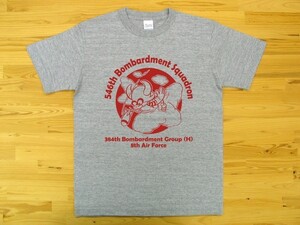 546th Bombardment Squadron 杢グレー 5.6oz 半袖Tシャツ 赤 XXXL 大きいサイズ ミリタリー 8th air force 384th bomb group グレムリン