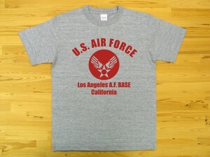 U.S. AIR FORCE 杢グレー 5.6oz 半袖Tシャツ 赤 XL ミリタリー エアフォース アメリカ空軍