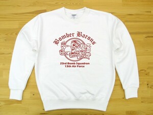 Bomber Barons 白 9.7oz トレーナー 赤 M スウェット ボンバーバロンズ 第23爆撃飛行隊 U.S. AIR FORCE