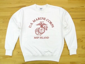 U.S. MARINE CORPS 白 9.7oz トレーナー 赤 XL スウェット USMC海兵隊 マリーン