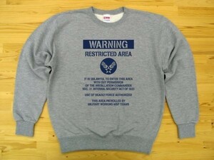 RESTRICTED AREA 杢グレー 9.7oz トレーナー 紺 XL スウェット U.S. AIR FORCE ステンシル