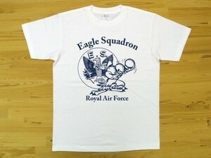 R.A.F. Eagle Squadron 白 5.6oz 半袖Tシャツ 紺 XXXL 大きいサイズ ミリタリー イギリス空軍 イーグル飛行中隊 U.S. AIR FORCE
