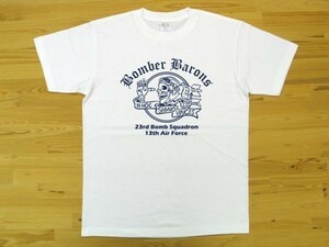 Bomber Barons 白 5.6oz 半袖Tシャツ 紺 L ミリタリー ボンバーバロンズ 第23爆撃飛行隊 U.S. AIR FORCE