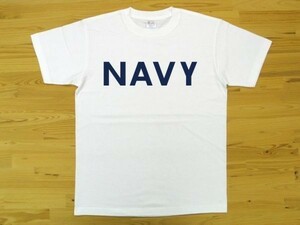 NAVY 白 5.6oz 半袖Tシャツ 紺 XXXL 大きいサイズ ミリタリー ロゴ ネイビー 海軍