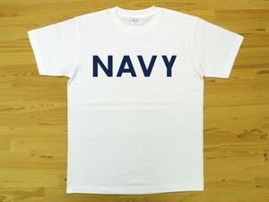 NAVY 白 5.6oz 半袖Tシャツ 紺 XXL 大きいサイズ ミリタリー ロゴ ネイビー 海軍