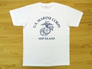 U.S. MARINE CORPS 白 5.6oz 半袖Tシャツ 紺 L ミリタリー USMC海兵隊 マリーン