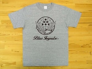 航空自衛隊 Blue Impulse 杢グレー 5.6oz 半袖Tシャツ 黒 M ミリタリー ブルーインパルス