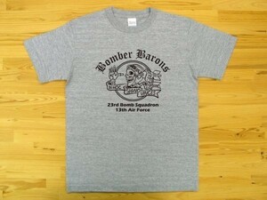 Bomber Barons 杢グレー 5.6oz 半袖Tシャツ 黒 XXL 大きいサイズ ミリタリー ボンバーバロンズ 第23爆撃飛行隊 U.S. AIR FORCE