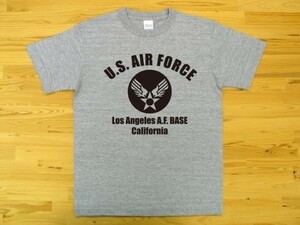 U.S. AIR FORCE 杢グレー 5.6oz 半袖Tシャツ 黒 M ミリタリー エアフォース アメリカ空軍
