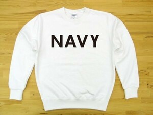 NAVY 白 9.7oz トレーナー 黒 XL スウェット ロゴ ネイビー 海軍 USN U.S.