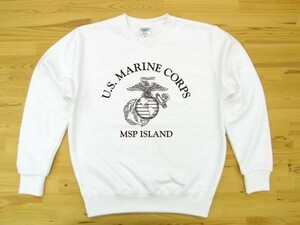 U.S. MARINE CORPS 白 9.7oz トレーナー 黒 XL スウェット USMC海兵隊 マリーン