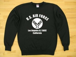 U.S. AIR FORCE 黒 9.7oz トレーナー 白 2XL 大きいサイズ スウェット エアフォース アメリカ空軍 ミリタリー