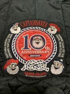 [ back embroidery ]CAPTAIN SANTA Captain Santa 10th ANNIVERSARY nylon quilting down jacket men's black Vintage 