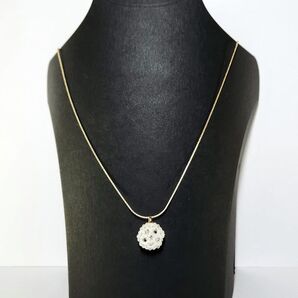 フラーレン+ネックレス 2mm玉 ゴールド色