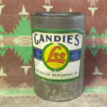 ビッグサイズ【Lee Mercantile Co】20s キャンディー 缶★ビンテージ アンティーク 食品 リー 20年代 30年代 30s_画像1