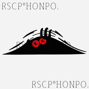 セキュリティ 防犯 モンスター 図柄残る カッティング ステッカー フィルム シール ボンネット リア 車体 カスタム 赤黒 外装