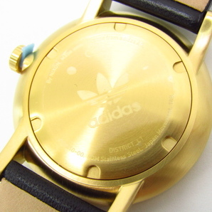 未使用 adidas アディダス District_L1 All Gold/Black Z08510-00 クォーツ腕時計 レザーベルト♪AC18363の画像4