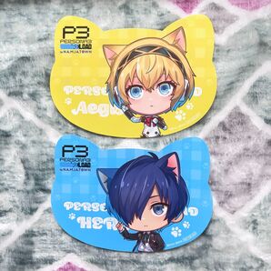 ペルソナ3 ナンジャタウン ねこ型イラストカードアイギス 主人公 2枚セット