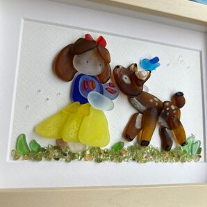 ハンドメイド シーグラスアート 森の優しい仲間♪