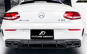 【FUTURE DESIGN】BENZ メルセデス・ベンツ C-Class 前期車 C205 クーペ C63 S ED1仕様 リア ディフューザー 艶ありブラック C200 C43 