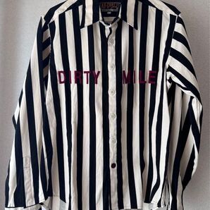 AT-DIRTY DIRTY MILE ストライプシャツ