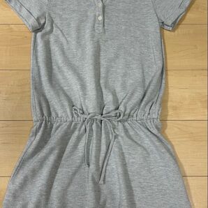 3can4on ポロワンピース 半袖 チュニック サイズ2 ポロシャツワンピ M グレー