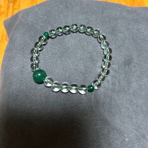 パワーストーンブレスレット 透明石と緑石の組み合わせ