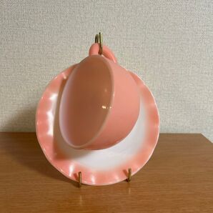 ヘーゼルアトラスピンクリップルカップ&ソーサーヴィンテージ