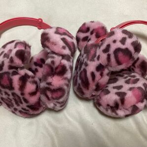 ディズニー ヒョウ柄 イヤーマフ 耳あて ピンク 2個セット