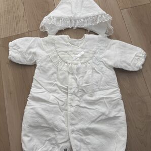 ベビーセレモニードレス お宮参り 退院着 新生児 50-70cm ホワイト レース