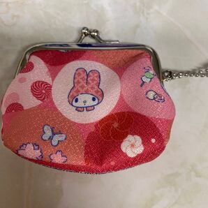 マイメロディちりめん風がまぐち べに色 サンリオ 財布 がま口