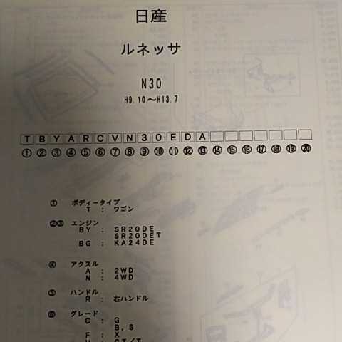 【パーツガイド】 日産 ルネッサ (N30系) H9.10~ 2004年版 【絶版・希少】