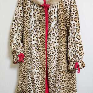 fifi chachnil レオパード フェイクファーコート リボン