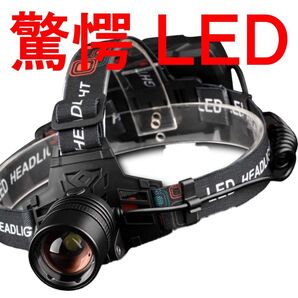 ヘッドライト 充電式 LED 作業 電池 バッテリー アウトドア usb充電 ヘッドランプ セットT86137
