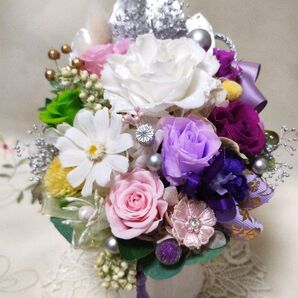 プリザーブドフラワーお供え一基 プリザーブドフラワーの仏花