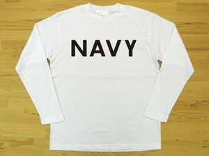 NAVY 白 5.6oz 長袖Tシャツ 黒 3XL 大きいサイズ ミリタリー ロゴ ネイビー 海軍