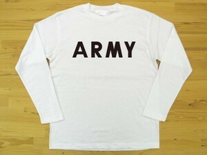 ARMY 白 5.6oz 長袖Tシャツ 黒 3XL 大きいサイズ ミリタリー ロゴ アーミー 陸軍