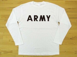 ARMY 白 5.6oz 長袖Tシャツ 黒 2XL 大きいサイズ ミリタリー ロゴ アーミー 陸軍