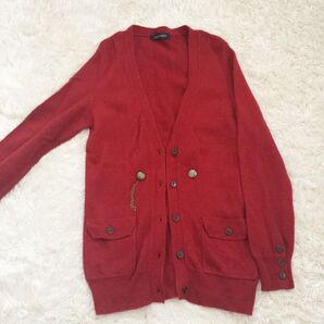 collect pointのマリン風赤色ウールカーディガン! レッド