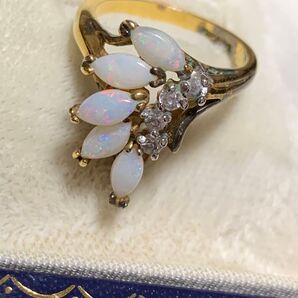 オパール リング925 指輪 ヴィンテージ 天然オパール銀製品