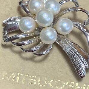 本真珠 あこやパールSILVER ブローチ銀製品三越ヴィンテージ