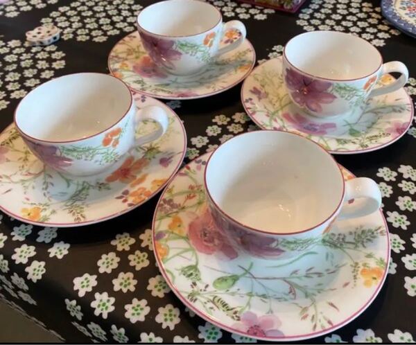 villeroy & boch マリフルール コーヒーカップ&ソーサー 4客