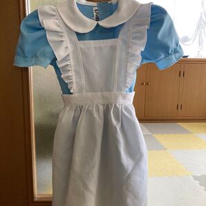 値下げ 120 アリスコスプレ 子供用 水色エプロンドレス ハロウィン