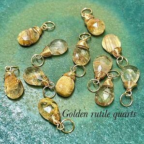 選べるルチルクォーツのチャーム A〜L 天然石 14kgf