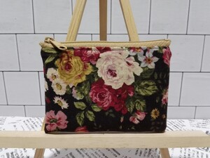 ハンドメイド ぺたんこミニファスナーポーチ