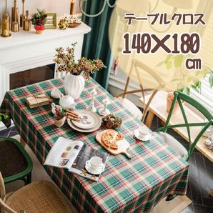 【140×180】北欧 クリスマス チェック テーブルクロス 雑貨 長方形 カバー 装飾 雰囲気 部屋飾り 店飾り パーティー