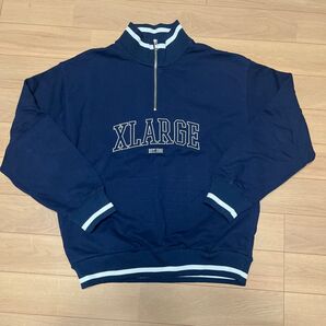 X-LARGE エクストララージ ハーフジップ スウェット トレーナー ネイビー