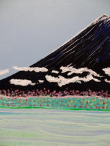 ≪国美協≫TOMOYUKI・友之、『藍色の富士山』、油彩画、F8号：45,5cm×37,9cm、油絵一点物、新品高級油彩額付、直筆サイン・真作保証付_画像7