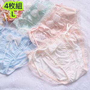 4枚組Lレディース下着 女子高生ランジェリー 肌着 女の子ショーツ 第213号